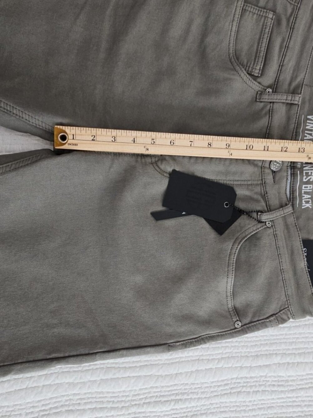 Vintage Genes Black Jeans Men's 36x30 Gray French Terry Denim Stretch NWT NEW - Picture 11 of 16